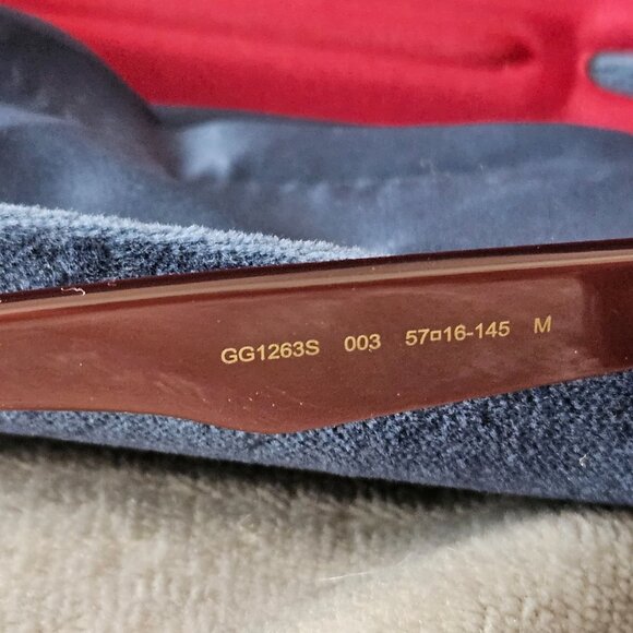Gucci - Acetate Aviator Sunglasses GG1263S Burgundy main image 4